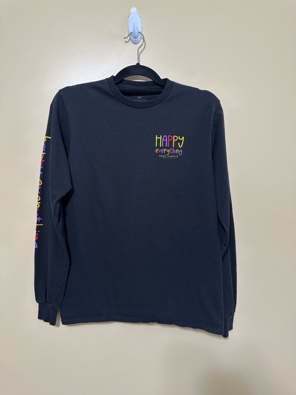 Simply Southern Happy Hallo-Thanks-Mas Long Sleeve Nutcracker Tee Women S Black - Picture 5 of 8